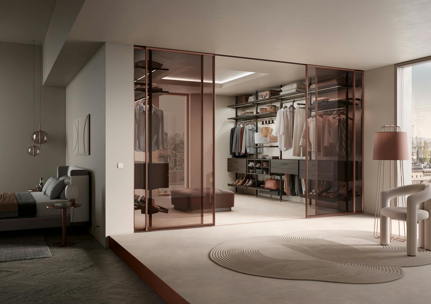 Bespoke fitted wardrobe designed for a London bedroom
